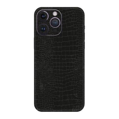 Apple iPhone Skins (All Models) - Snake Leather Black - 3D Embossed Finish (L-107) iPhone 14 Pro