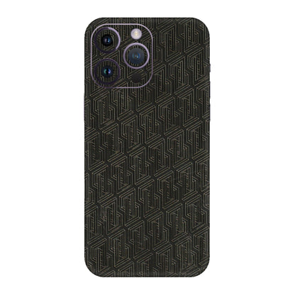 Apple iPhone Skins (All Models) - Black Abstract Pattern - 3D Embossed Finish (L-117) iPhone 14 Pro