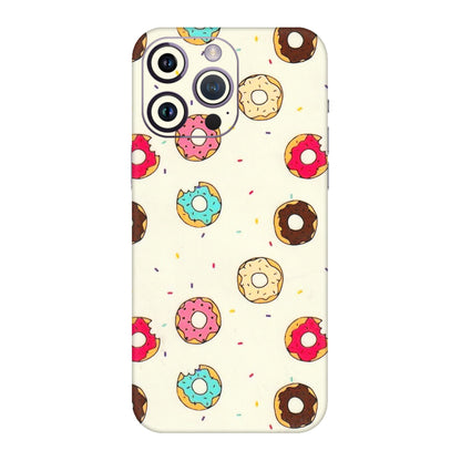 Apple iPhone Skins (All Models) - Mini Donuts Doodle Art - 3D Embossed Finish (L-122) iPhone 14 Pro