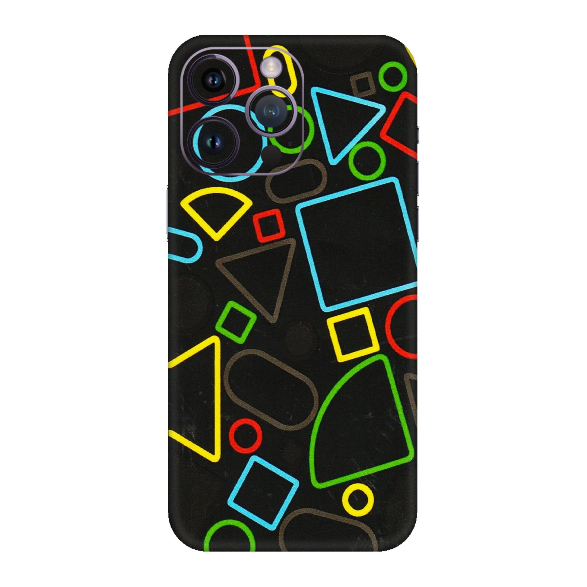 Apple iPhone Skins (All Models) - Black Shapes - 3D Embossed Finish (L-131) iPhone 14 Pro