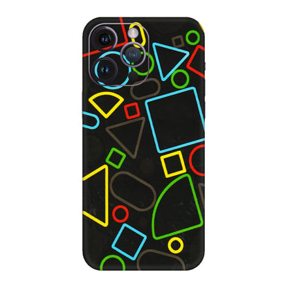 Apple iPhone Skins (All Models) - Black Shapes - 3D Embossed Finish (L-131) iPhone 14 Pro