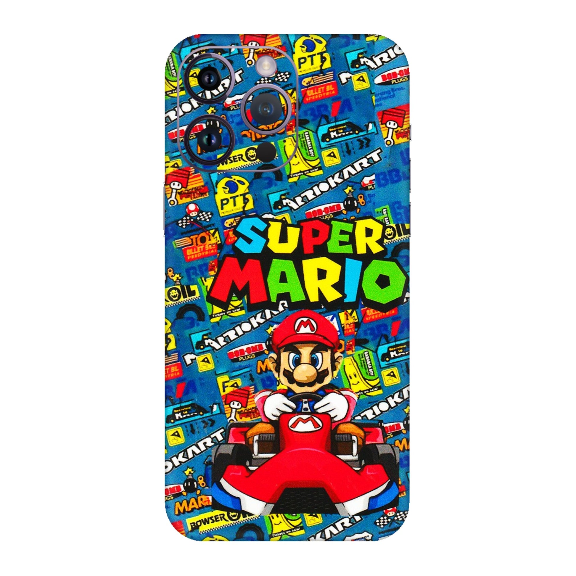Apple iPhone Skins (All Models) - Super Mario Kart - 3D Embossed Finish (L-140) iPhone 14 Pro