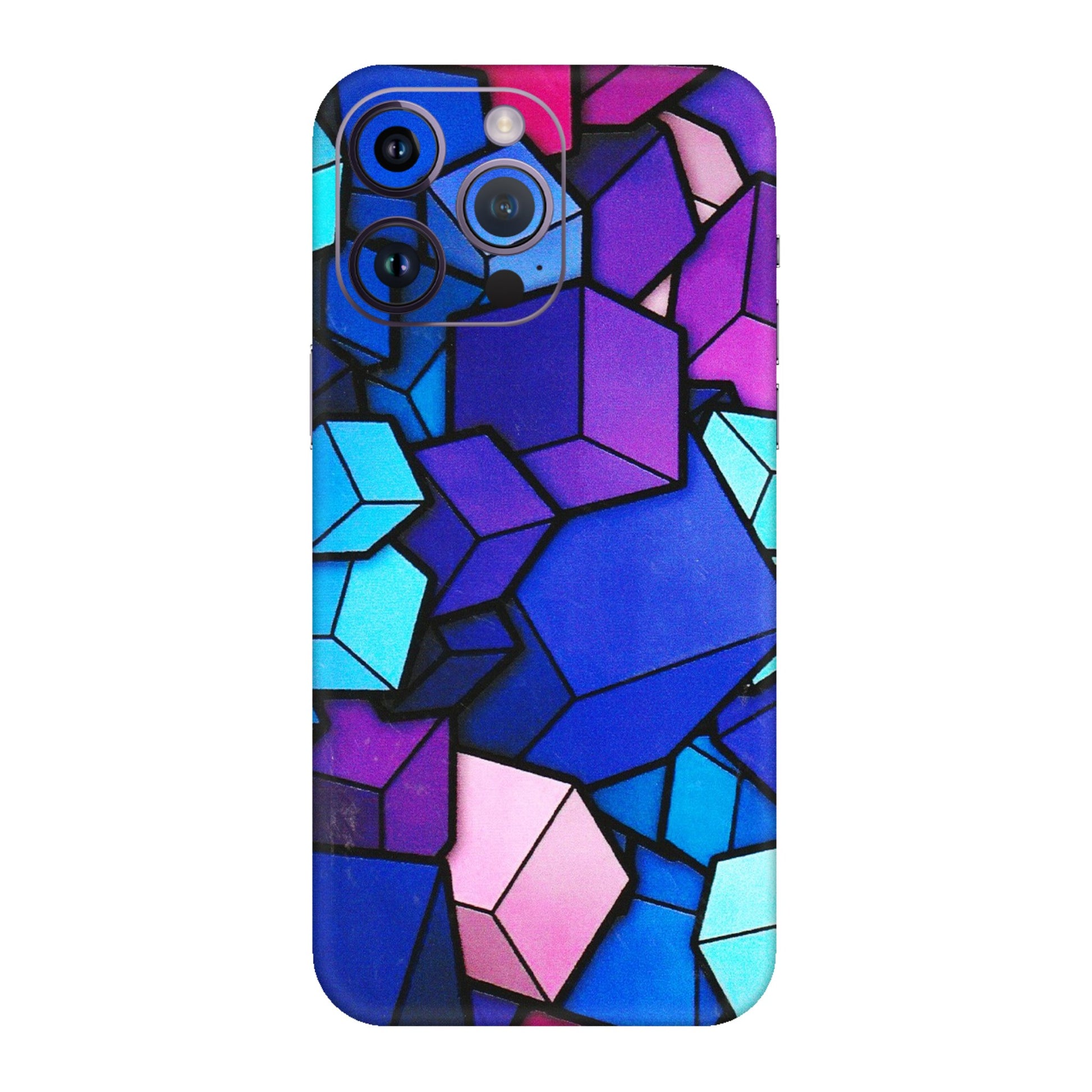 Apple iPhone Skins (All Models) - Cube Doodle - 3D Embossed Finish (L-141) iPhone 14 Pro