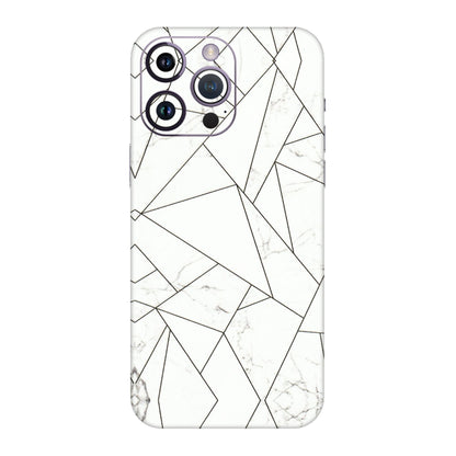 Apple iPhone Skins (All Models) - Luxury White Marble Effect - 3D Embossed Finish (L-168) iPhone 14 Pro