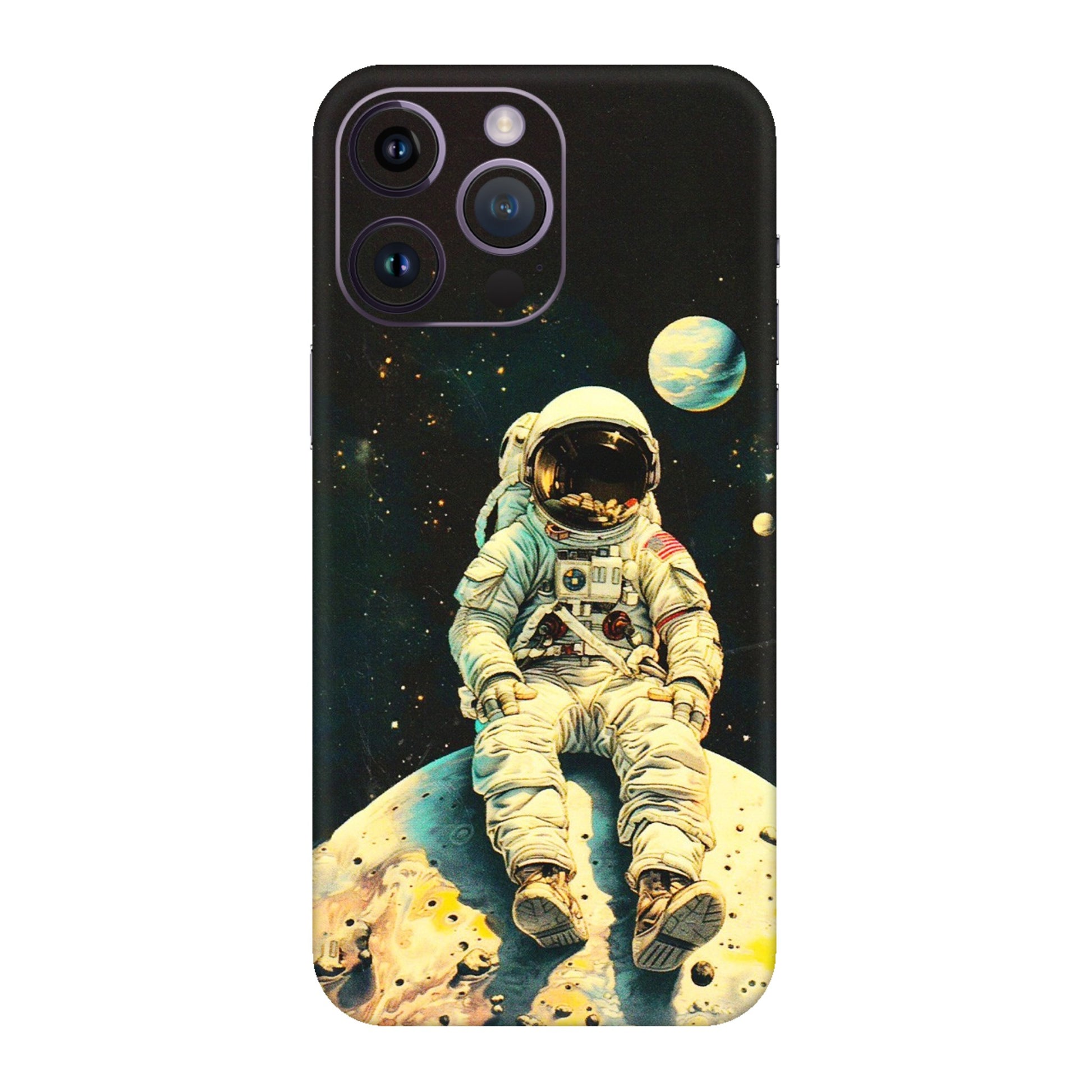 Apple iPhone Skins (All Models) - Astronaut in Space - 3D Embossed Finish (L-16) iPhone 14 Pro