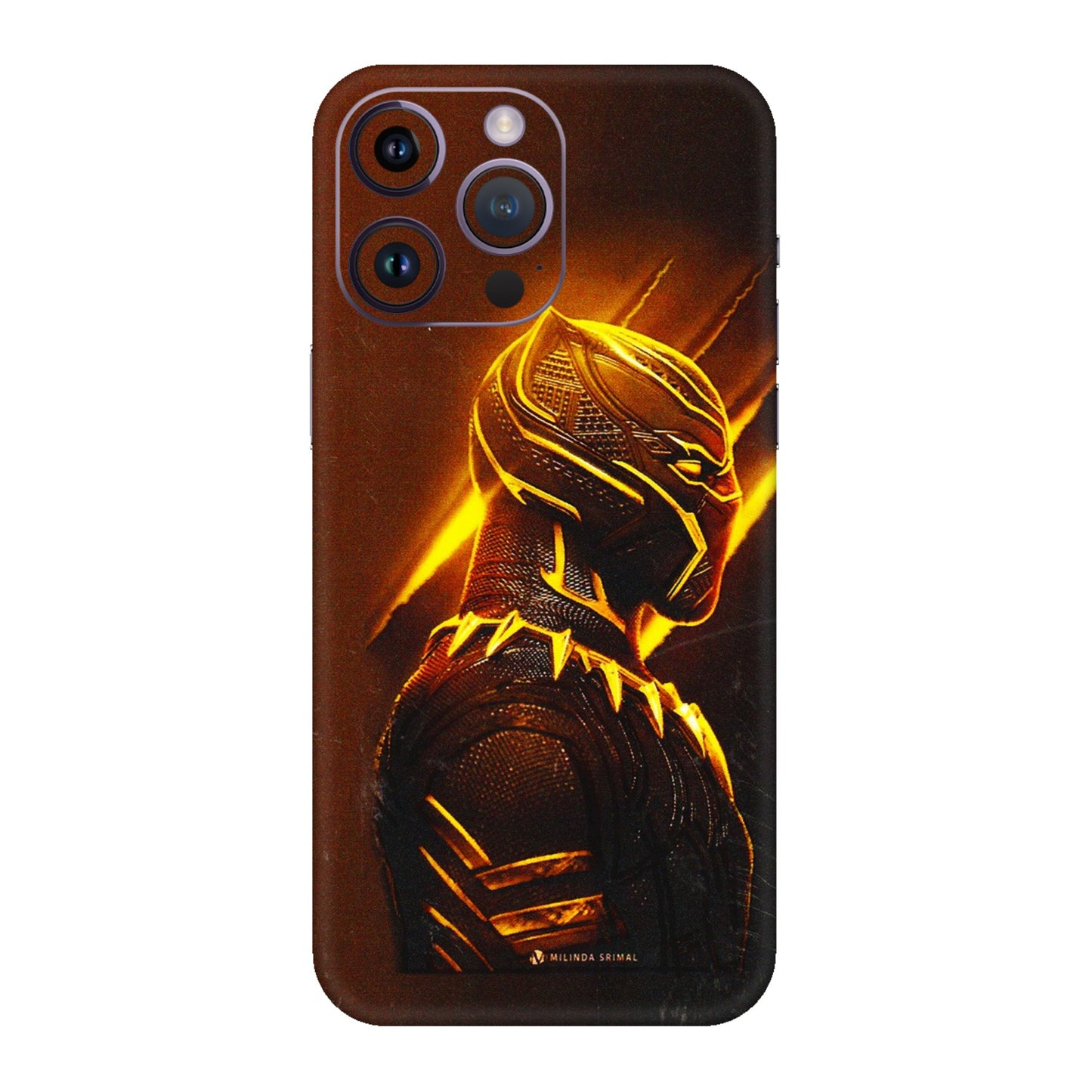 Apple iPhone Skins (All Models) - Gold Black Panther - 3D Embossed Finish (L-181) iPhone 14 Pro