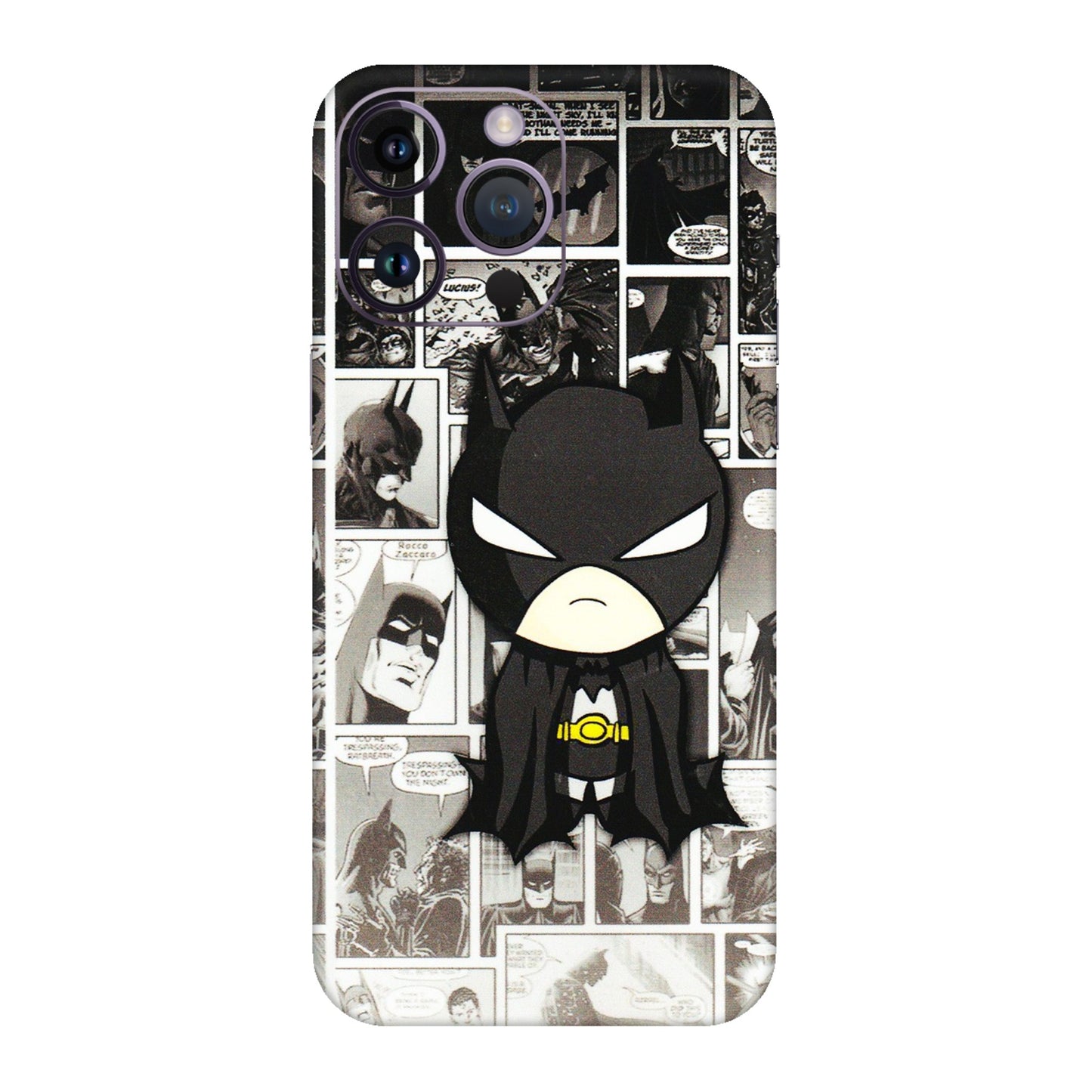 Apple iPhone Skins (All Models) - Toon Batman - 3D Embossed Finish (L-182) iPhone 14 Pro