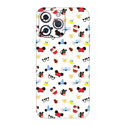 Apple iPhone Skins (All Models) - Minnie Mouse & Donald Doodles s - 3D Embossed Finish (L-194) iPhone 14 Pro