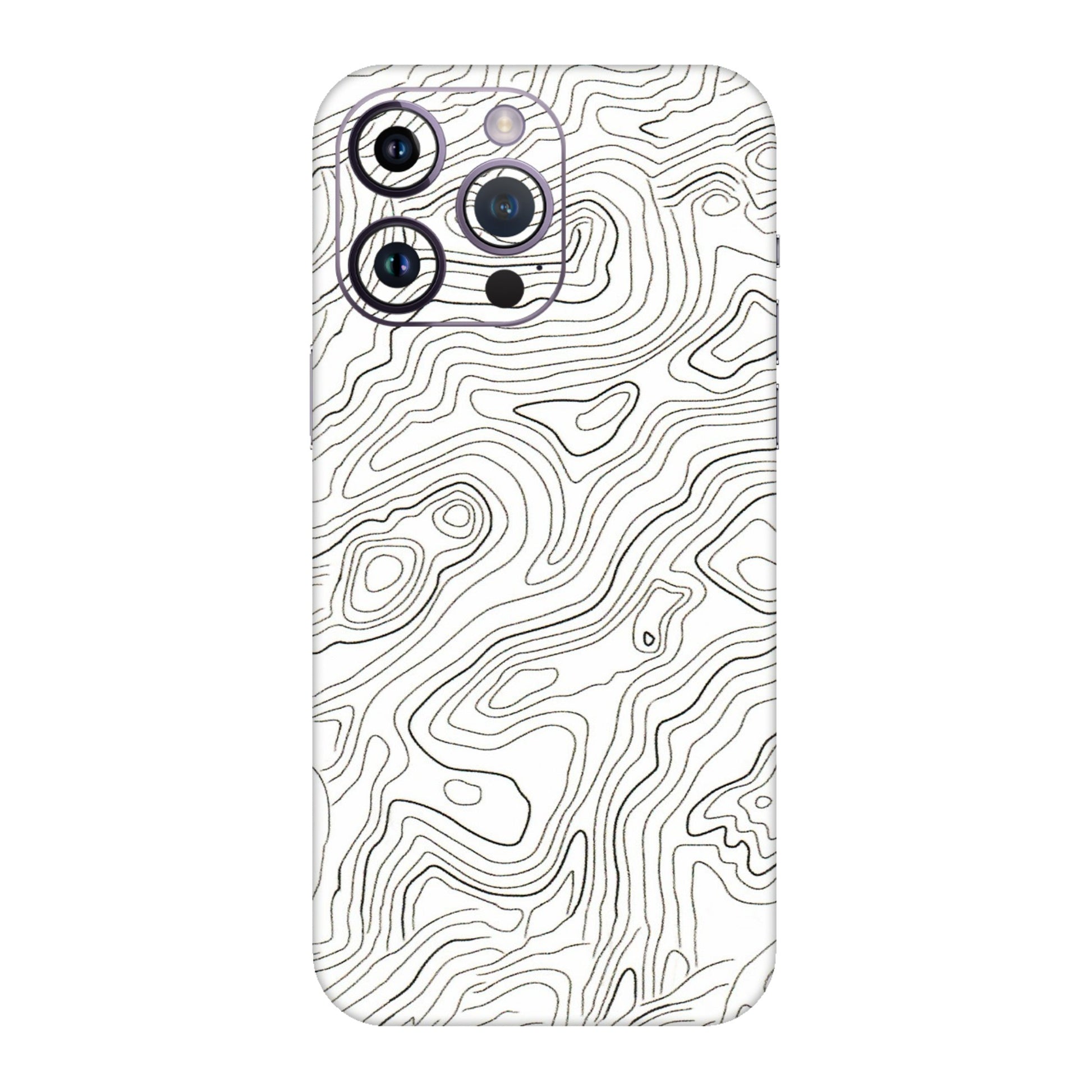 Apple iPhone Skins (All Models) - White Black Swirls - 3D Embossed Finish (L-219) iPhone 14 Pro