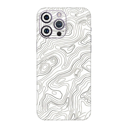 Apple iPhone Skins (All Models) - White Black Swirls - 3D Embossed Finish (L-219) iPhone 14 Pro