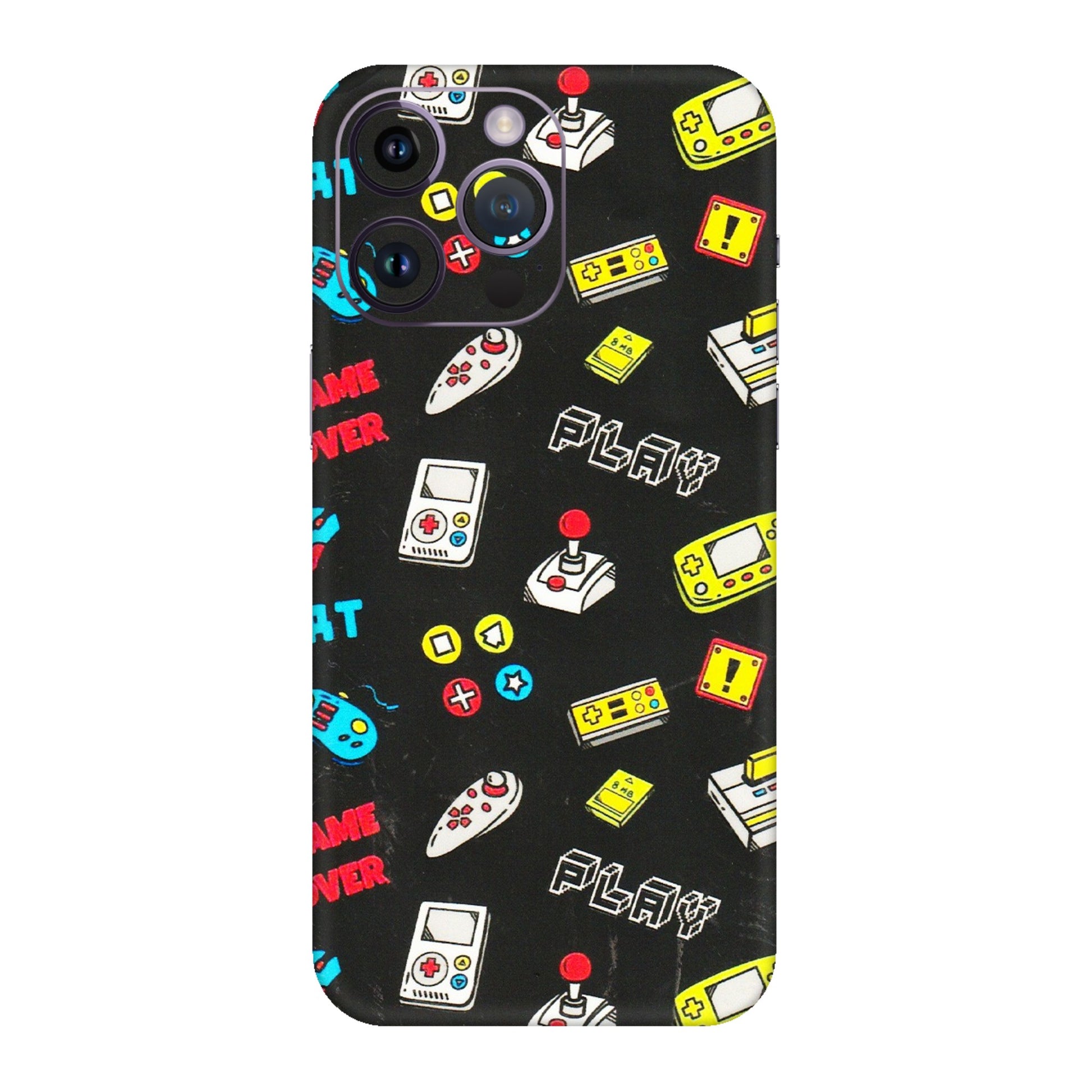 Apple iPhone Skins (All Models) - Gaming Doodles - 3D Embossed Finish (L-224) iPhone 14 Pro