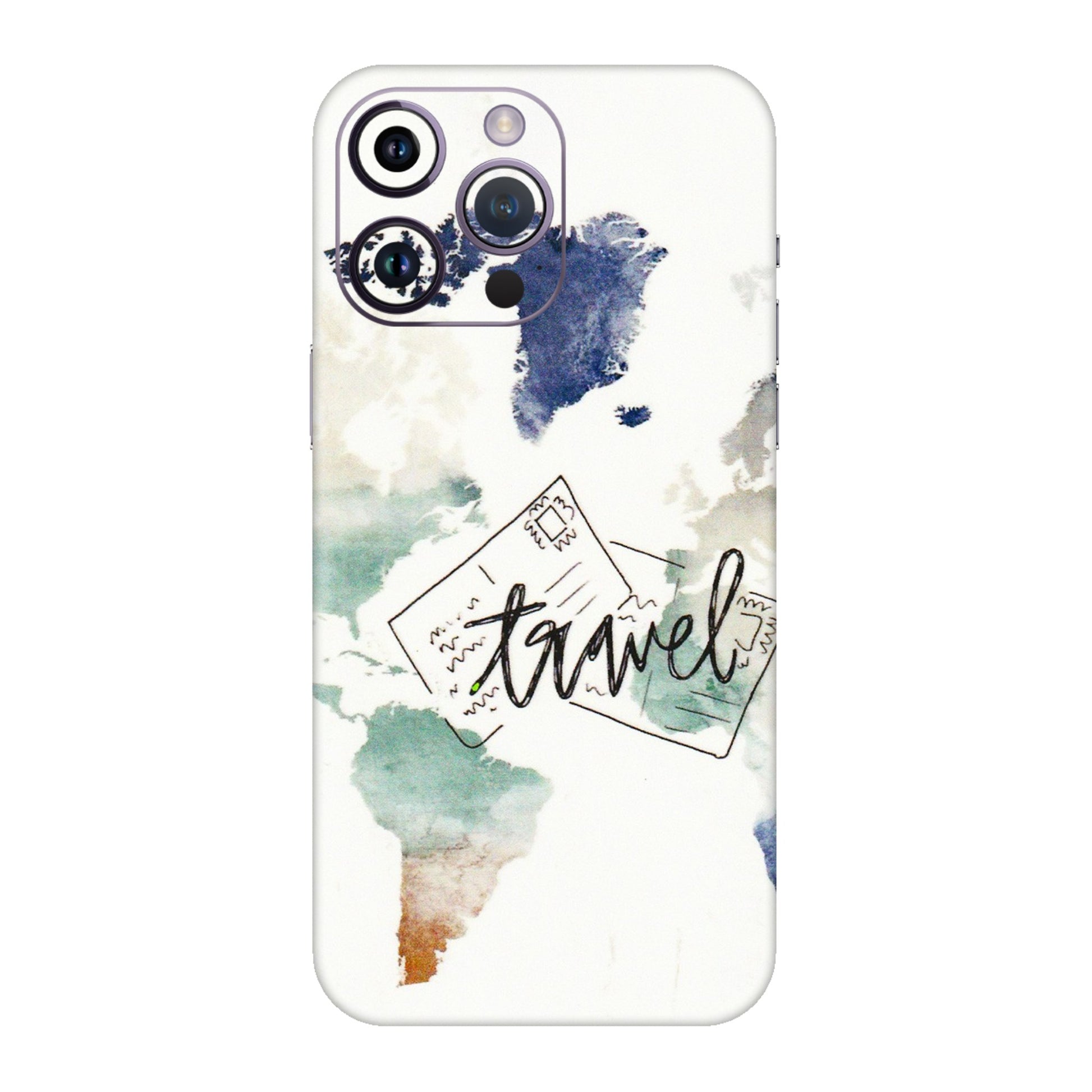 Apple iPhone Skins (All Models) - Travel The World - 3D Embossed Finish (L-232) iPhone 14 Pro