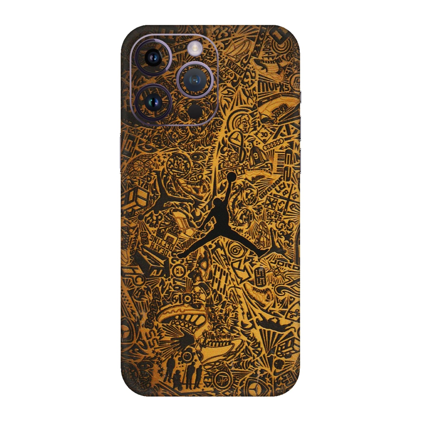 Apple iPhone Skins (All Models) - Premium Gold Basketball Player - 3D Embossed Finish (L-236) iPhone 14 Pro