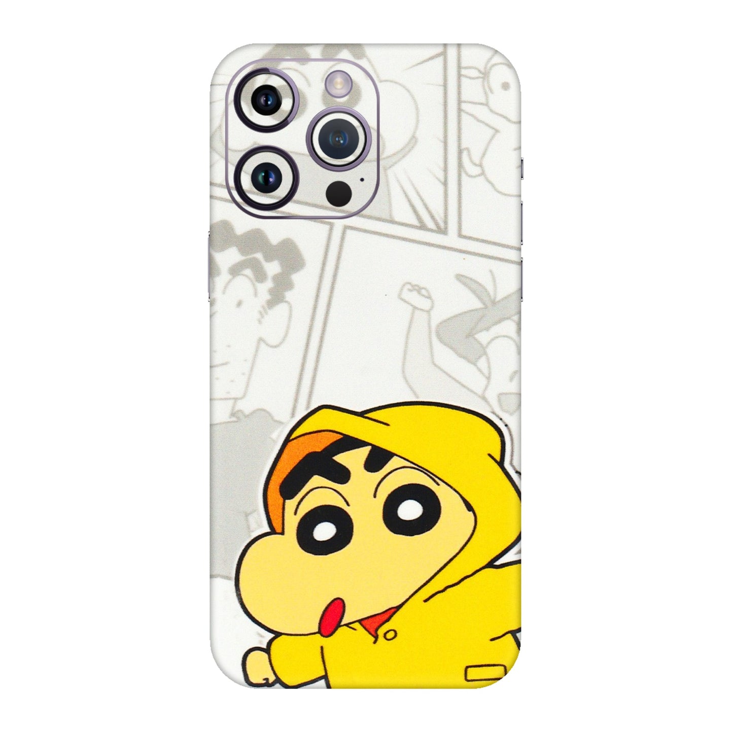 Apple iPhone Skins (All Models) - Yellow Shinchan Comic - 3D Embossed Finish (L-246) iPhone 14 Pro