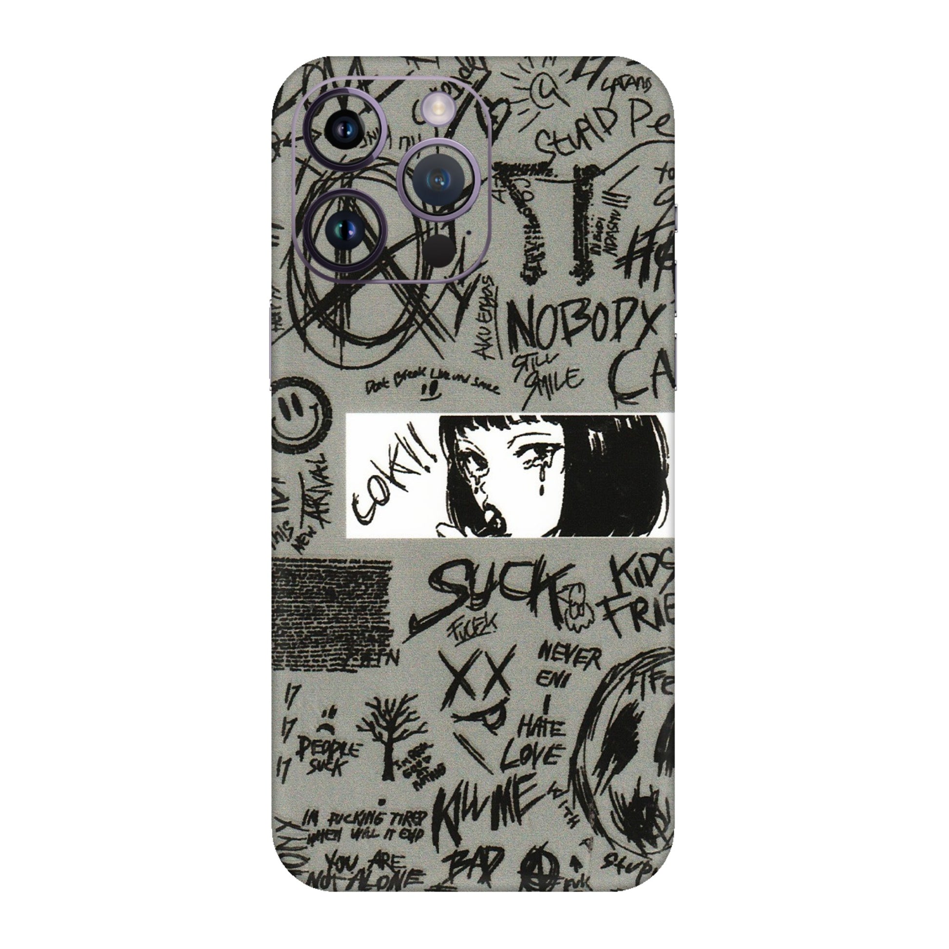 Apple iPhone Skins (All Models) - Never Have Love Anime - 3D Embossed Finish (L-260) iPhone 14 Pro