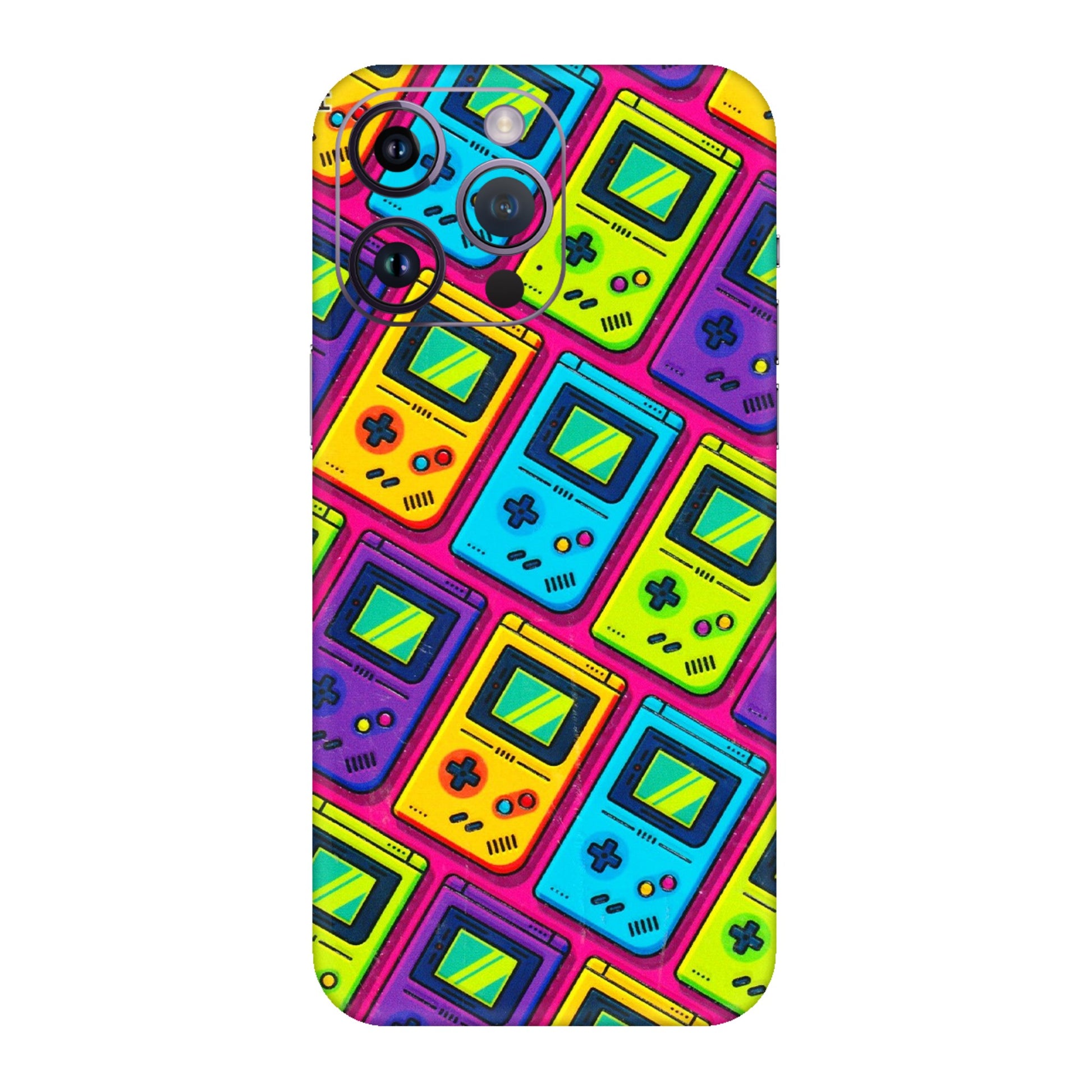 Apple iPhone Skins (All Models) - Gameboy Colourful - 3D Embossed Finish (L-266) iPhone 14 Pro