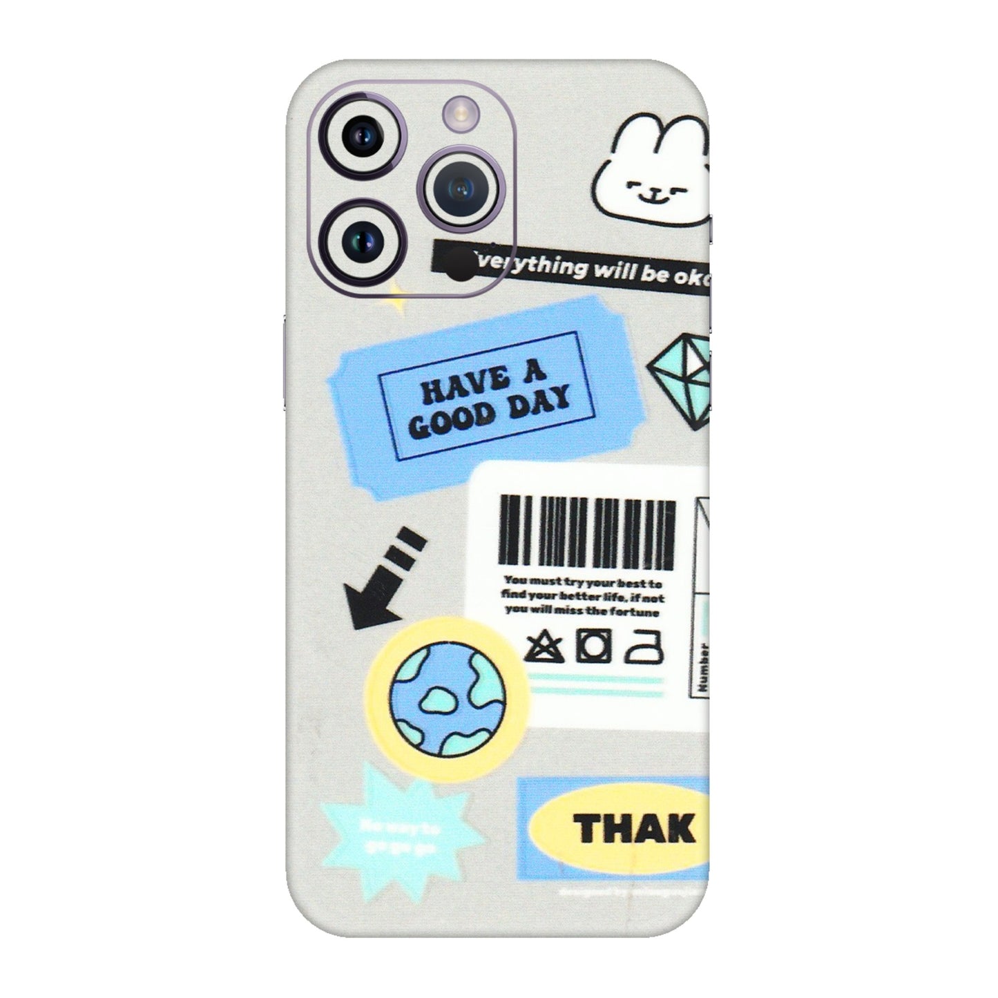 Apple iPhone Skins (All Models) - Will Be Okay Design - 3D Embossed Finish (L-316) iPhone 14 Pro