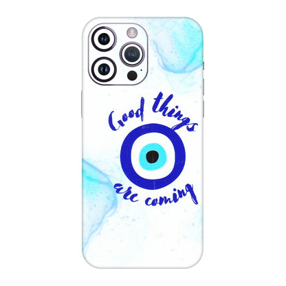 Apple iPhone Skins (All Models) - Evil Eye Good Things Are Coming - 3D Embossed Finish (L-322) iPhone 14 Pro