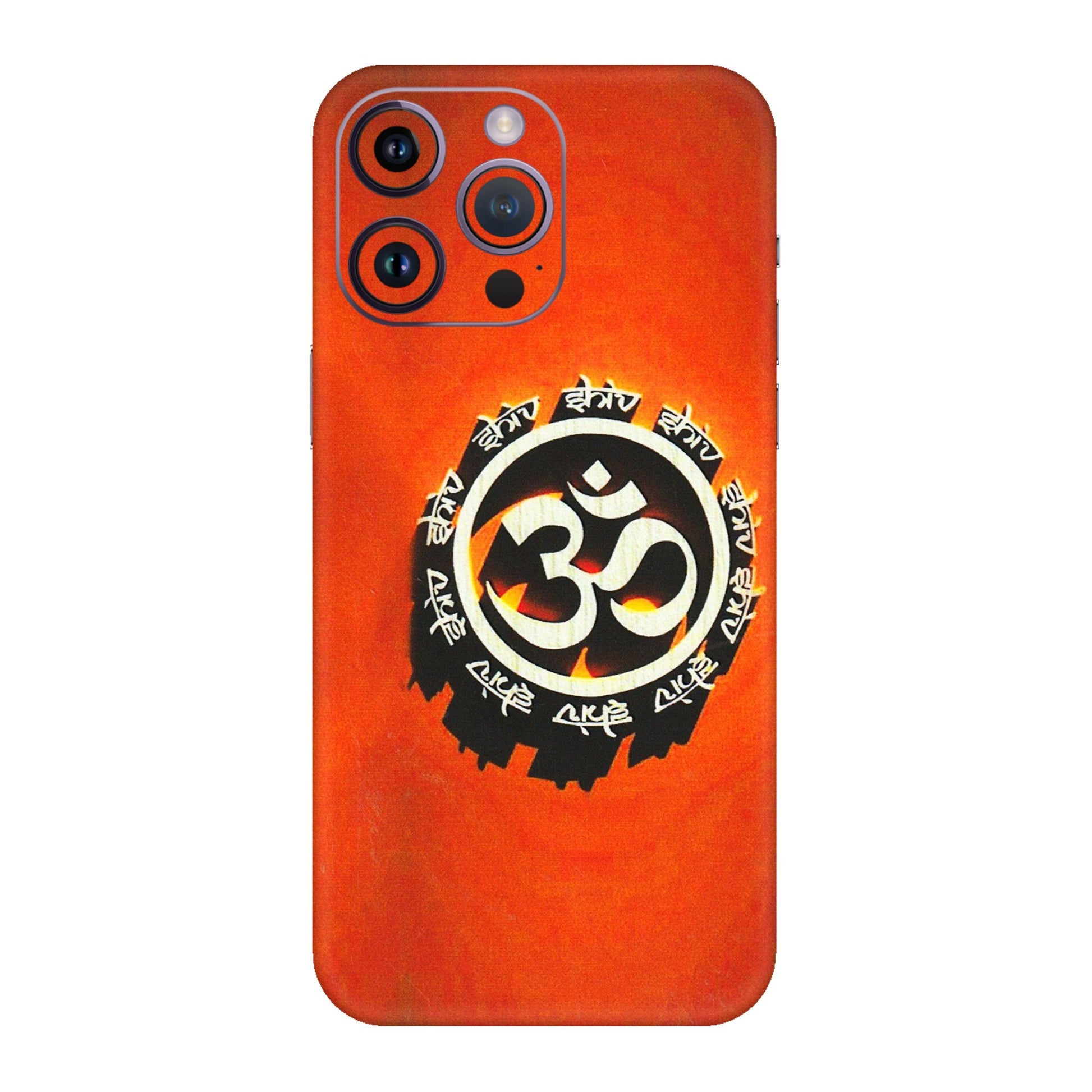 Apple iPhone Skins (All Models) - Aum Shiv Orange - 3D Embossed Finish (L-32) iPhone 14 Pro