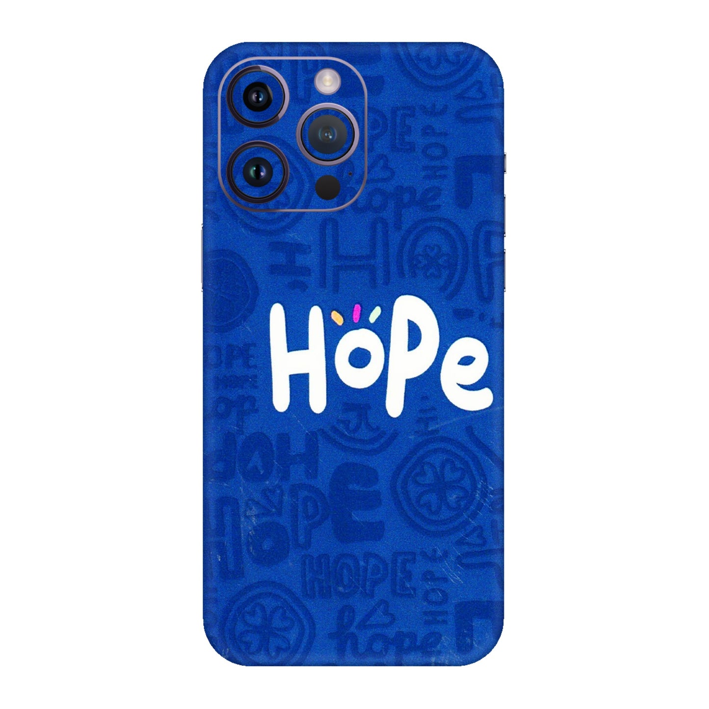 Apple iPhone Skins (All Models) - Hope Doodles Blue - 3D Embossed Finish (L-43) iPhone 14 Pro
