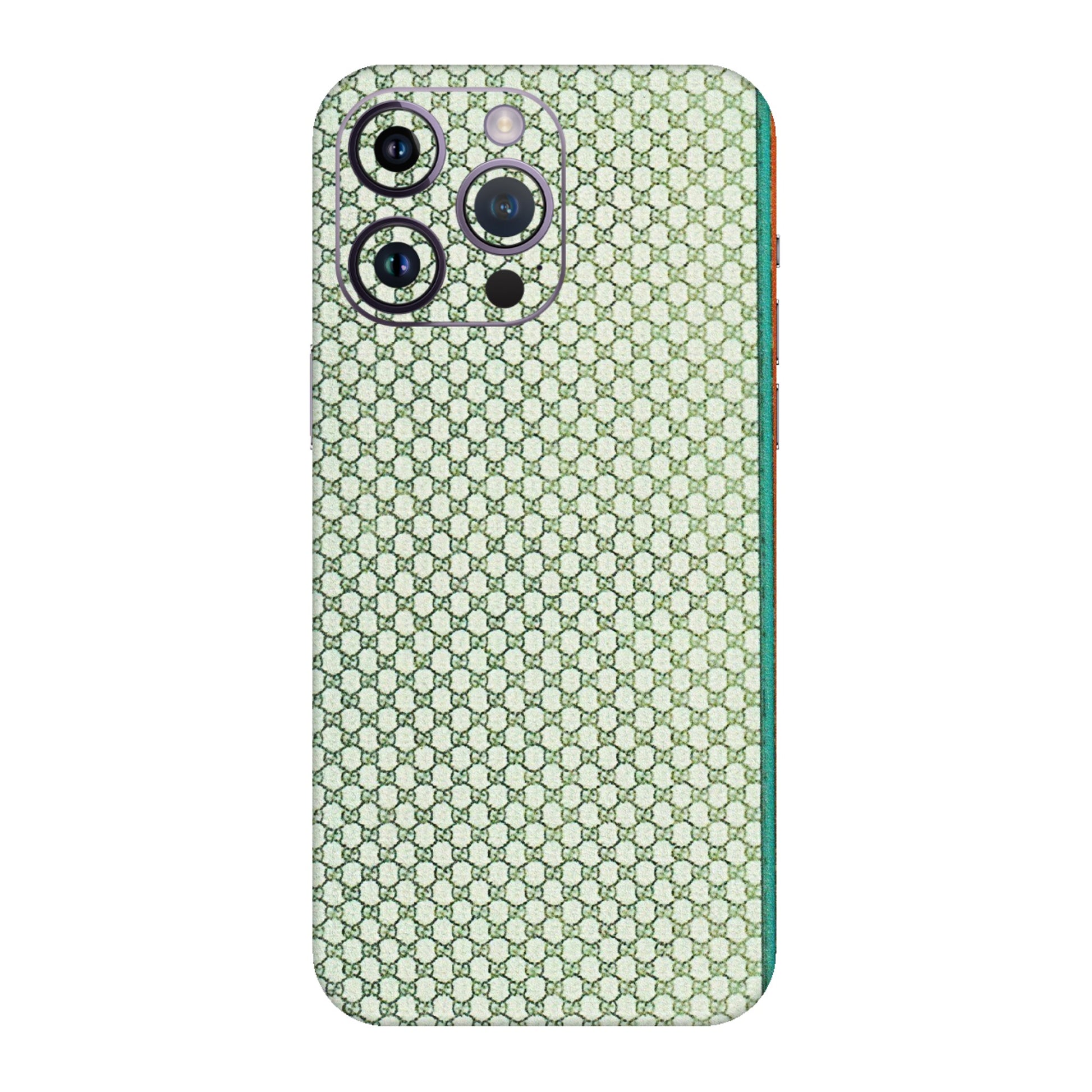 Apple iPhone Skins (All Models) - Gucci Fabric Pattern - 3D Embossed Finish (L-73) iPhone 14 Pro