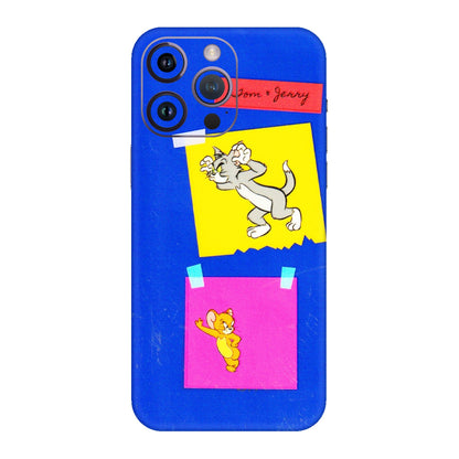 Apple iPhone Skins (All Models) - Tom N Jerry Sticky Notes - 3D Embossed Finish (L-88) iPhone 14 Pro