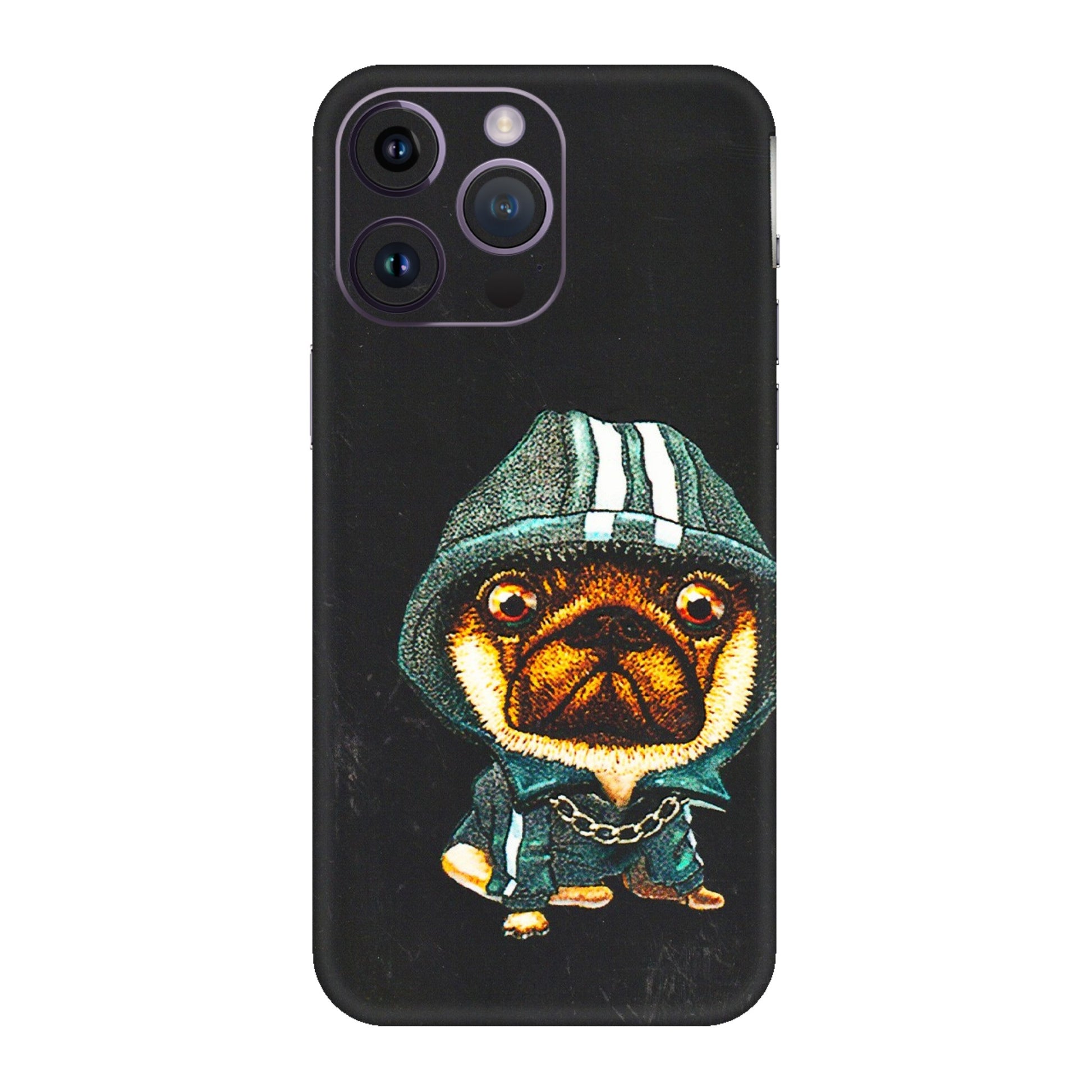 Apple iPhone Skins (All Models) - Puppy N Hoodie - 3D Embossed Finish (L-90) iPhone 14 Pro