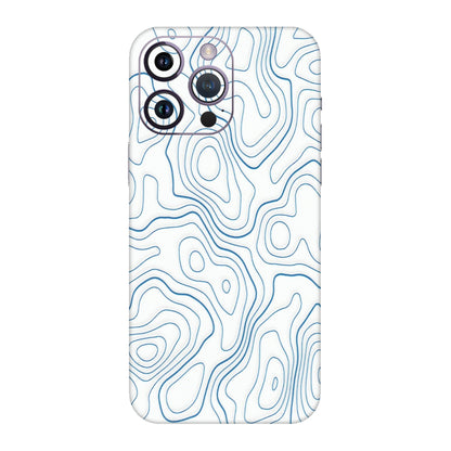 Apple iPhone Skins (All Models) - Blue And White Swirls - Matte Finish (M-139) iPhone 14 Pro