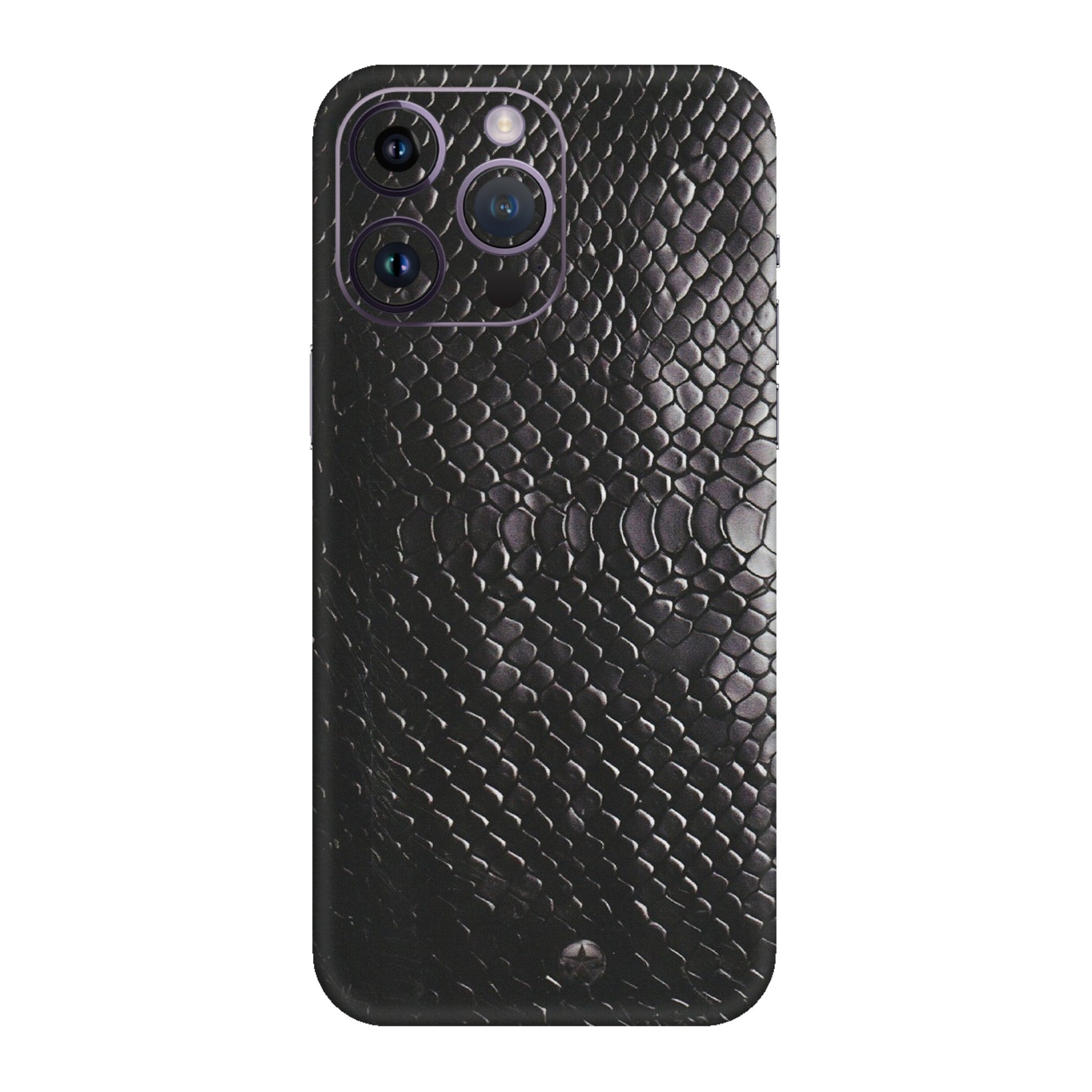 Apple iPhone Skins (All Models) - Black Snack Leather - Matte Finish (M-147) iPhone 14 Pro