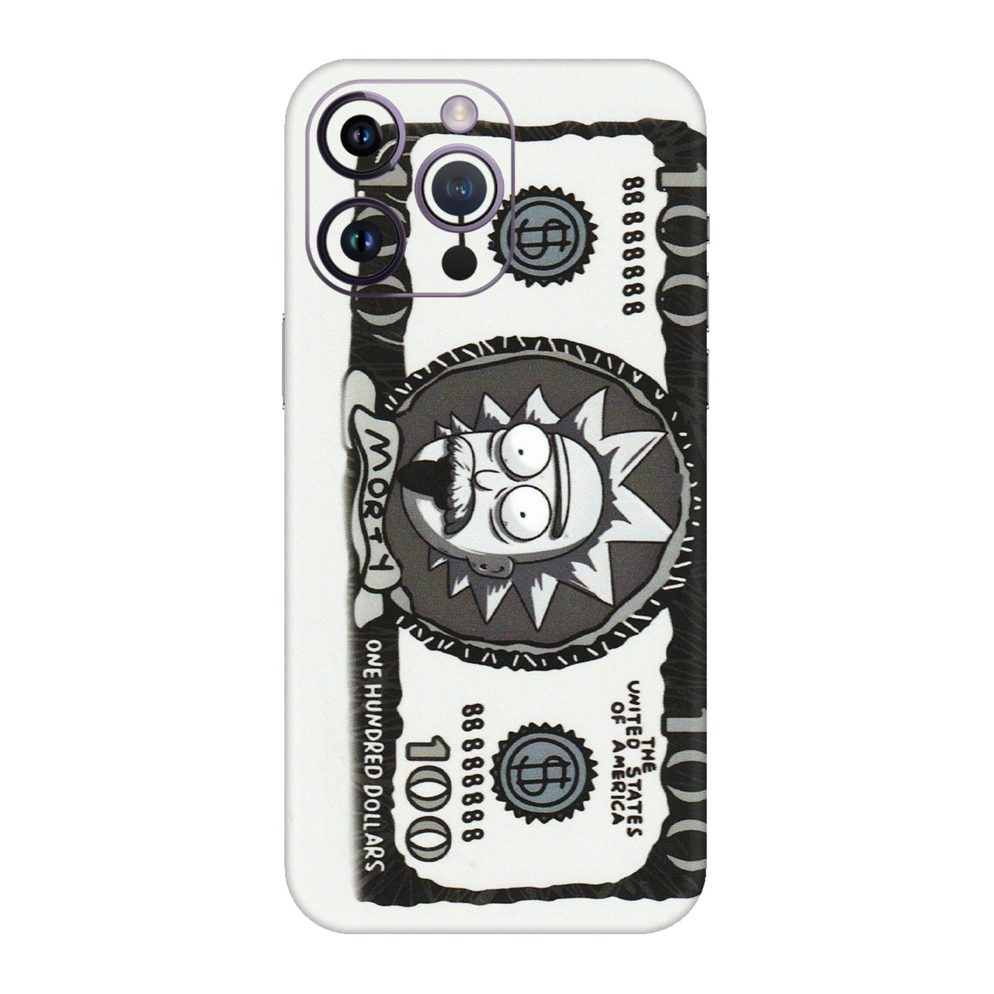 Apple iPhone Skins (All Models) - Rick And Morty Hundred Dollar Anime - Matte Finish (M-161) iPhone 14 Pro