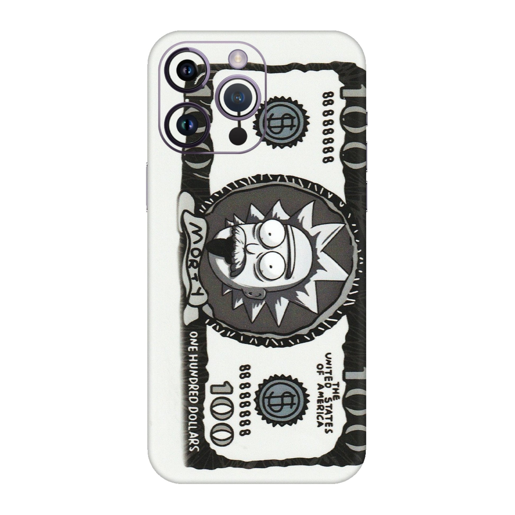 Apple iPhone Skins (All Models) - Rick And Morty Hundred Dollar Anime - Matte Finish (M-161) iPhone 14 Pro