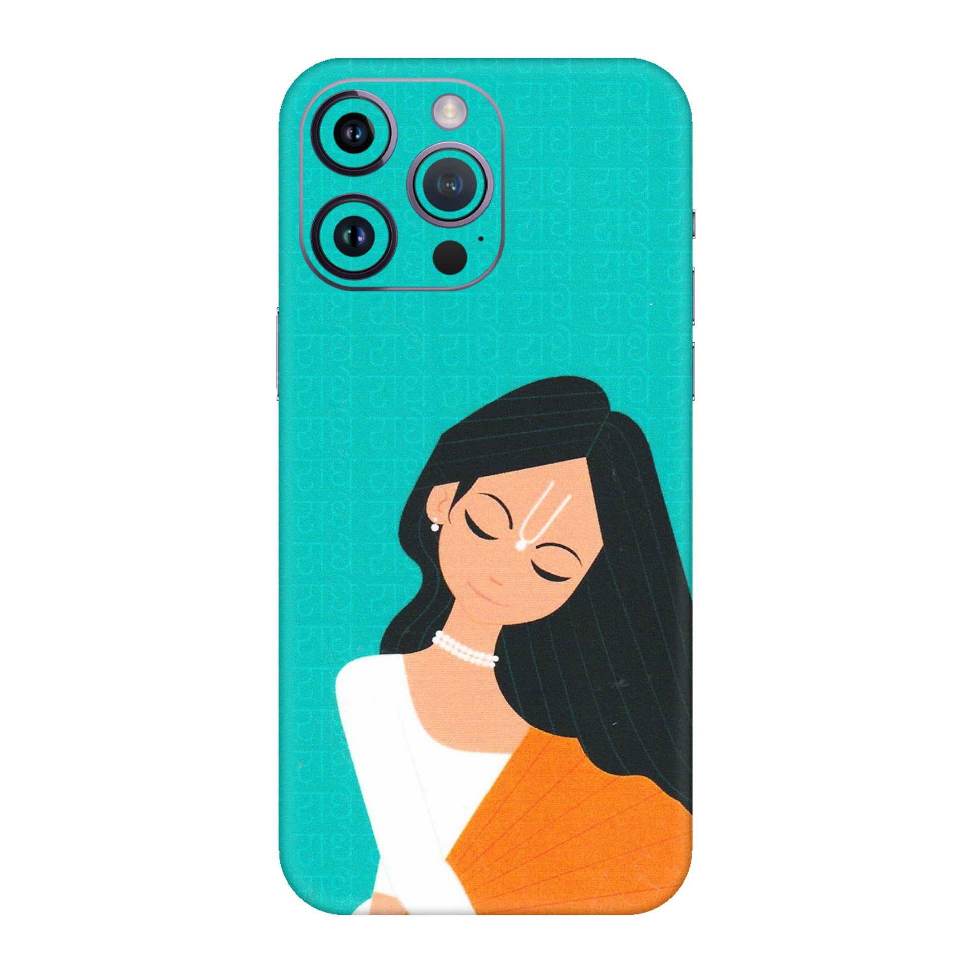 Apple iPhone Skins (All Models) - Radhe Radhe With Hindu Symbol - Matte Finish (M-164) iPhone 14 Pro