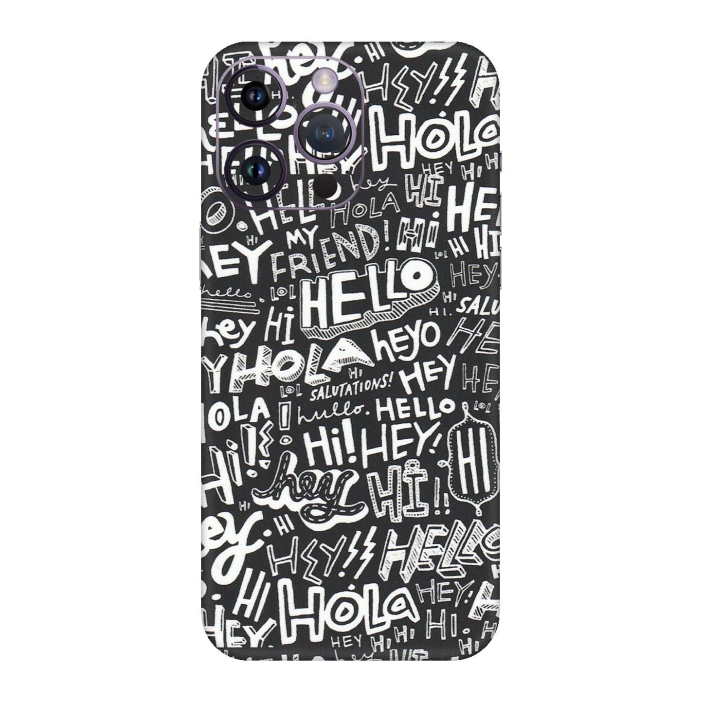 Apple iPhone Skins (All Models) - Hi Hello Doodles - Matte Finish (M-25) iPhone 14 Pro