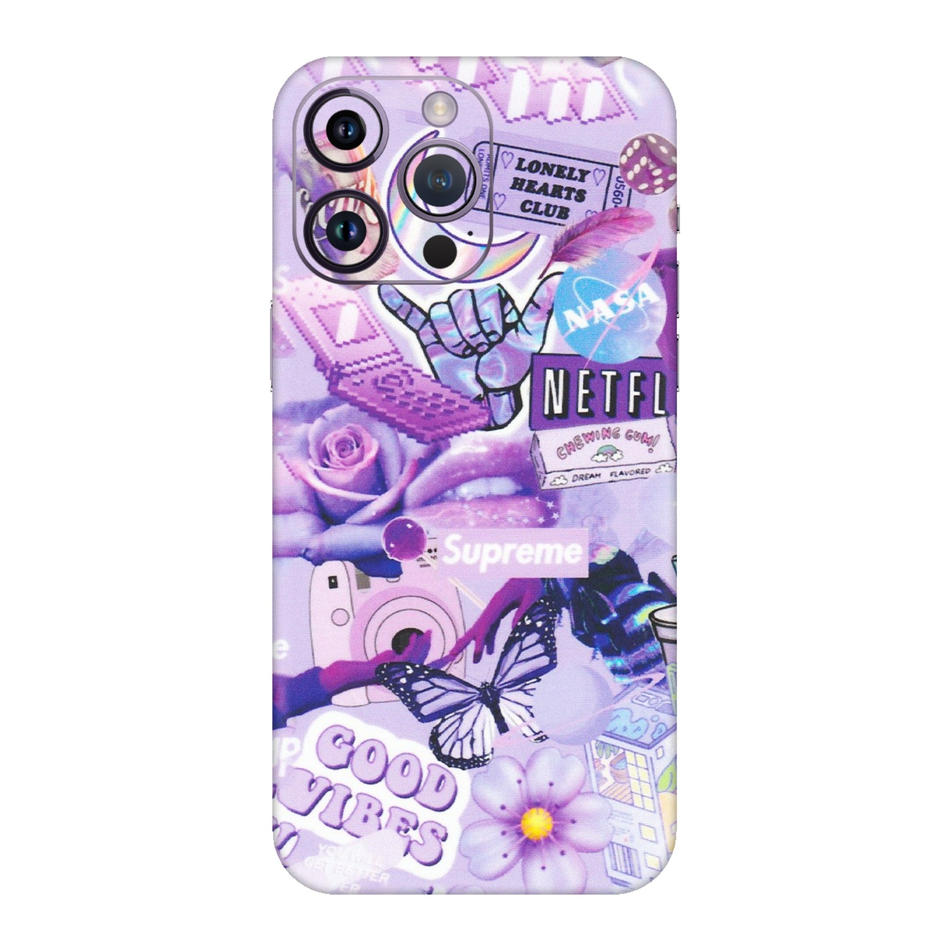 Apple iPhone Skins (All Models) - Supreme Purple Magic - Matte Finish (M-88) iPhone 14 Pro