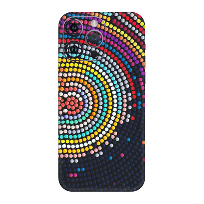 Apple iPhone Skins (All Models) - Rainbow Dot Mandala - Matte Finish (M-97) iPhone 14 Pro