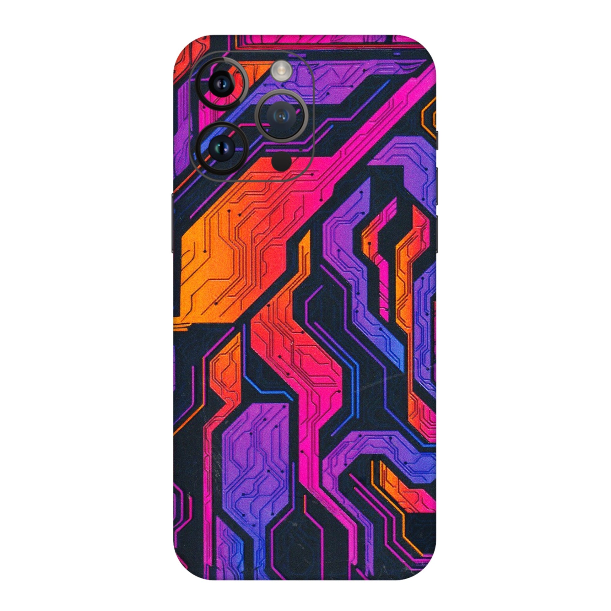 Apple iPhone Skins (All Models) - Tech Circuits Futuristic - 3D Embossed Finish (L-07) iPhone 14 Pro Max