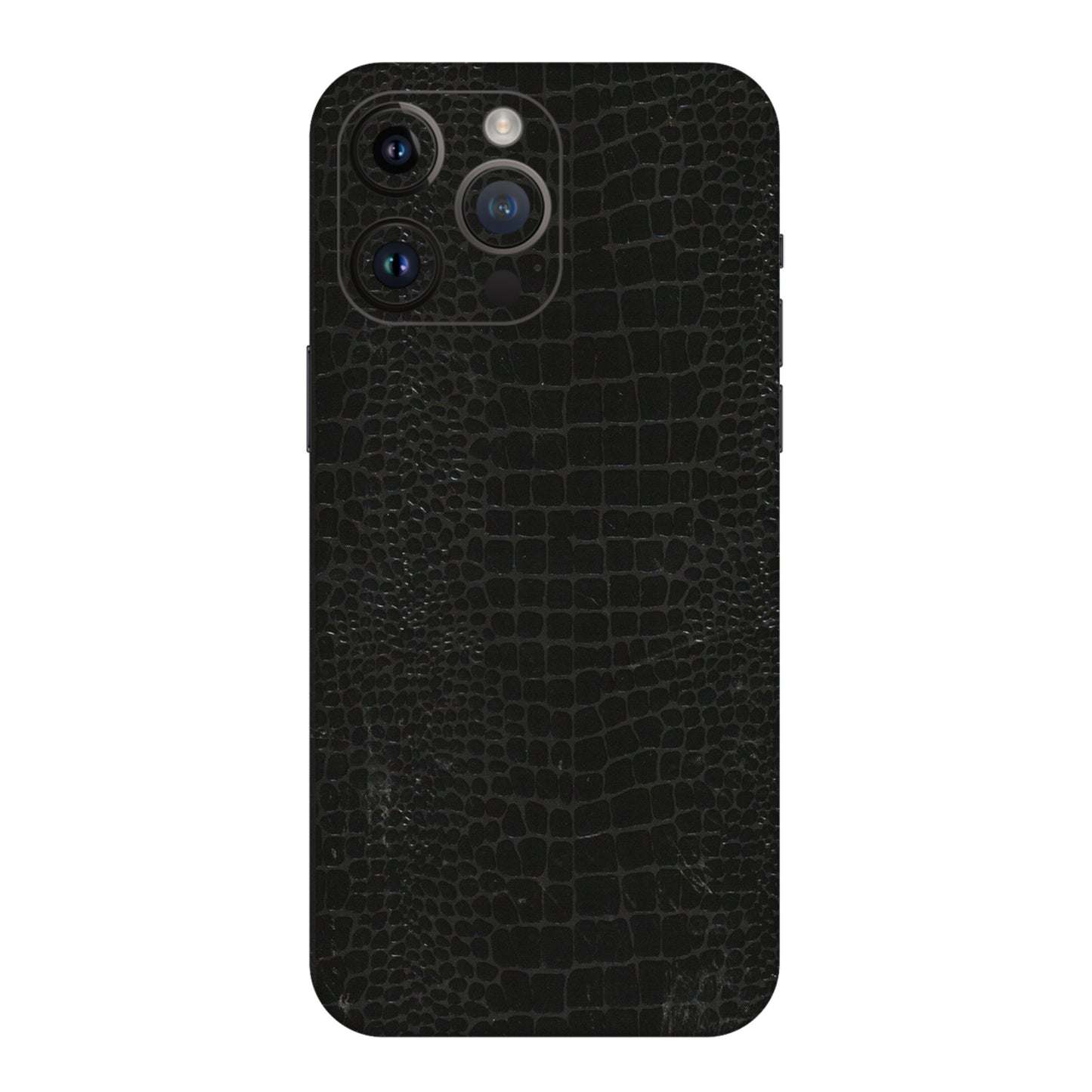 Apple iPhone Skins (All Models) - Snake Leather Black - 3D Embossed Finish (L-107) iPhone 14 Pro Max