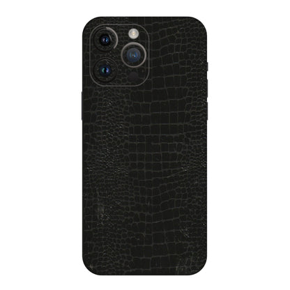 Apple iPhone Skins (All Models) - Snake Leather Black - 3D Embossed Finish (L-107) iPhone 14 Pro Max