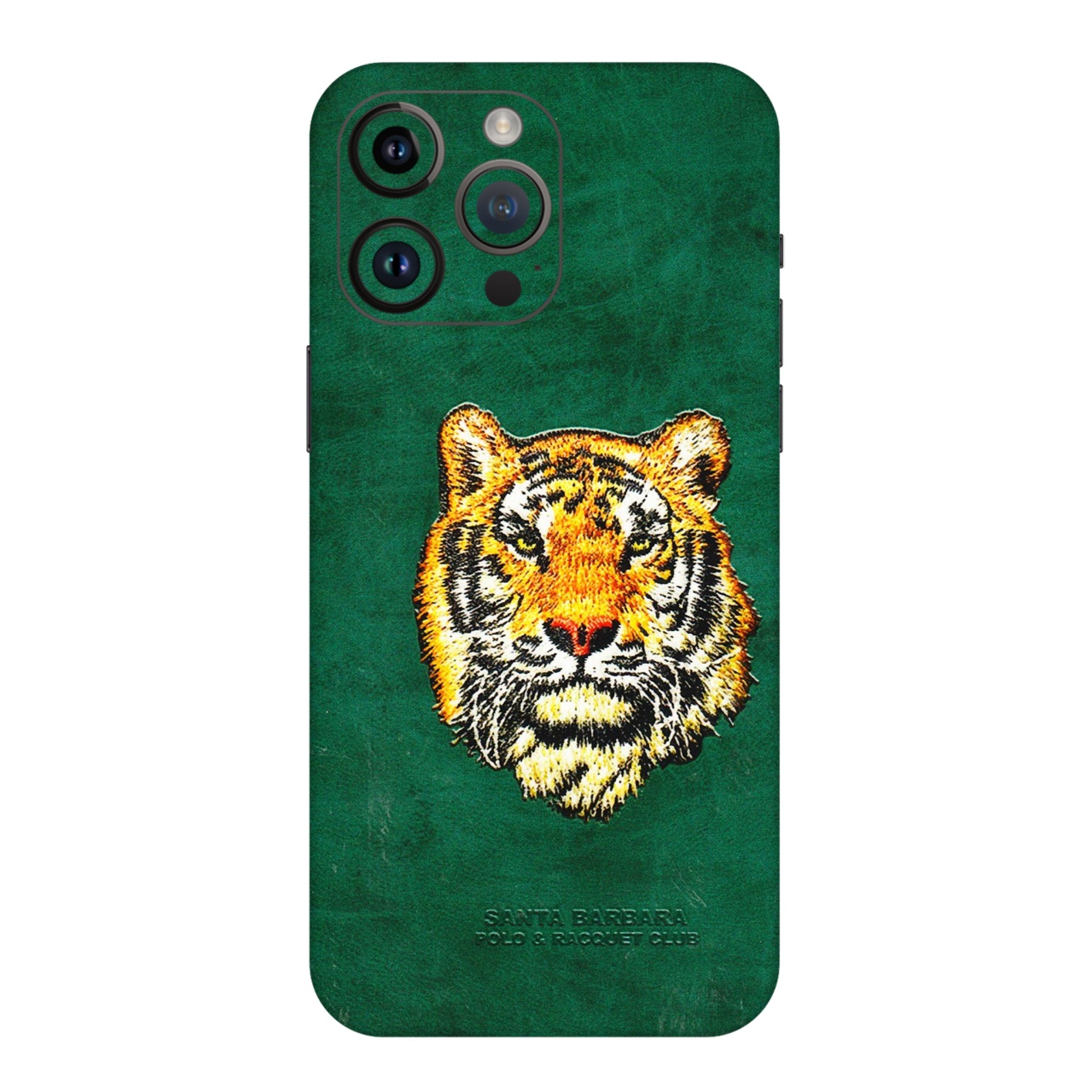 Apple iPhone Skins (All Models) - Leather Feel Tiger - 3D Embossed Finish (L-111) iPhone 14 Pro Max