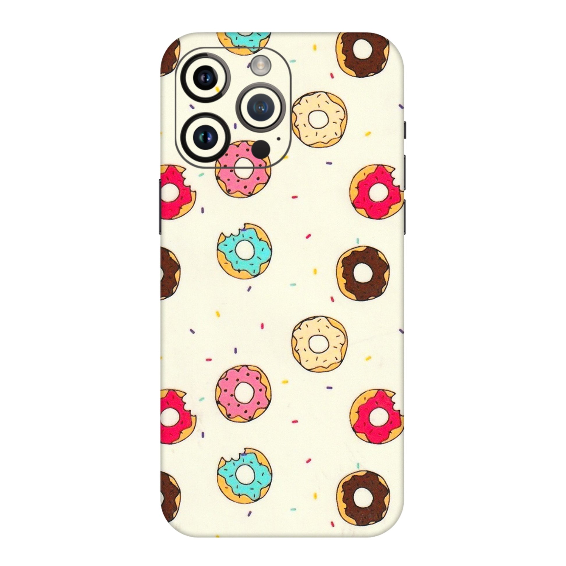 Apple iPhone Skins (All Models) - Mini Donuts Doodle Art - 3D Embossed Finish (L-122) iPhone 14 Pro Max
