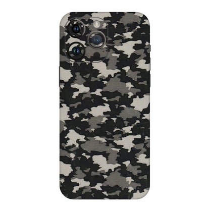 Apple iPhone Skins (All Models) - Black/Grey Camoflaunge - 3D Embossed Finish (L-142) iPhone 14 Pro Max