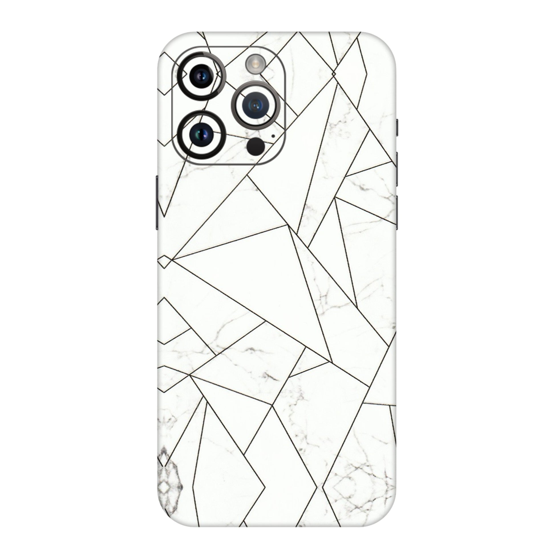 Apple iPhone Skins (All Models) - Luxury White Marble Effect - 3D Embossed Finish (L-168) iPhone 14 Pro Max