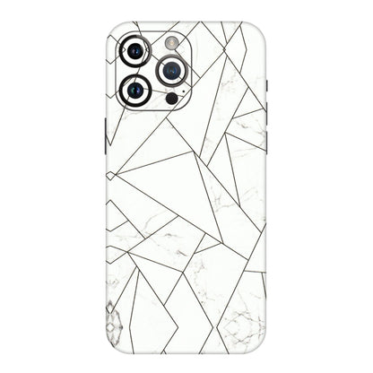 Apple iPhone Skins (All Models) - Luxury White Marble Effect - 3D Embossed Finish (L-168) iPhone 14 Pro Max
