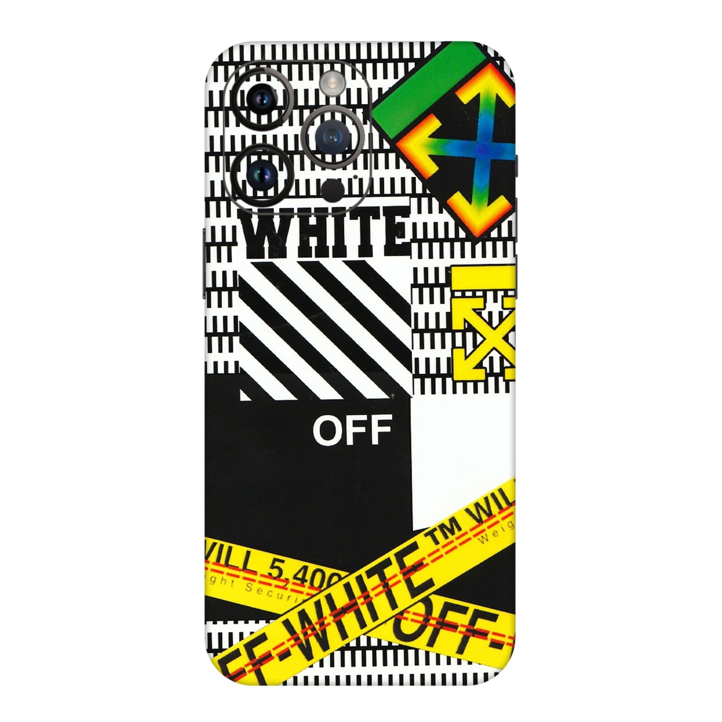 Apple iPhone Skins (All Models) - White Off Abstract - 3D Embossed Finish (L-172) iPhone 14 Pro Max