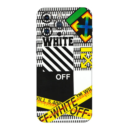Apple iPhone Skins (All Models) - White Off Abstract - 3D Embossed Finish (L-172) iPhone 14 Pro Max