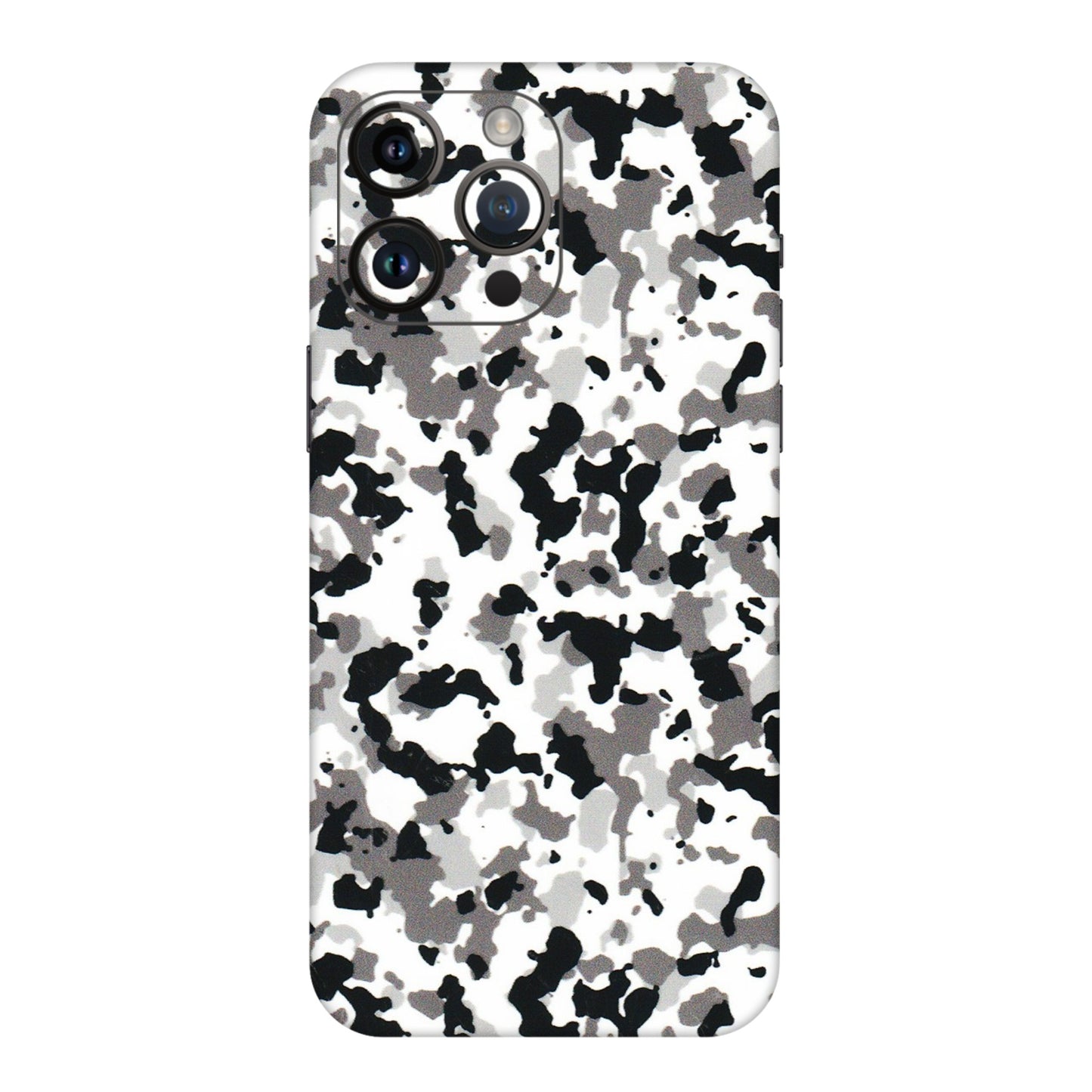 Apple iPhone Skins (All Models) - White Black Camouflage - 3D Embossed Finish (L-18) iPhone 14 Pro Max
