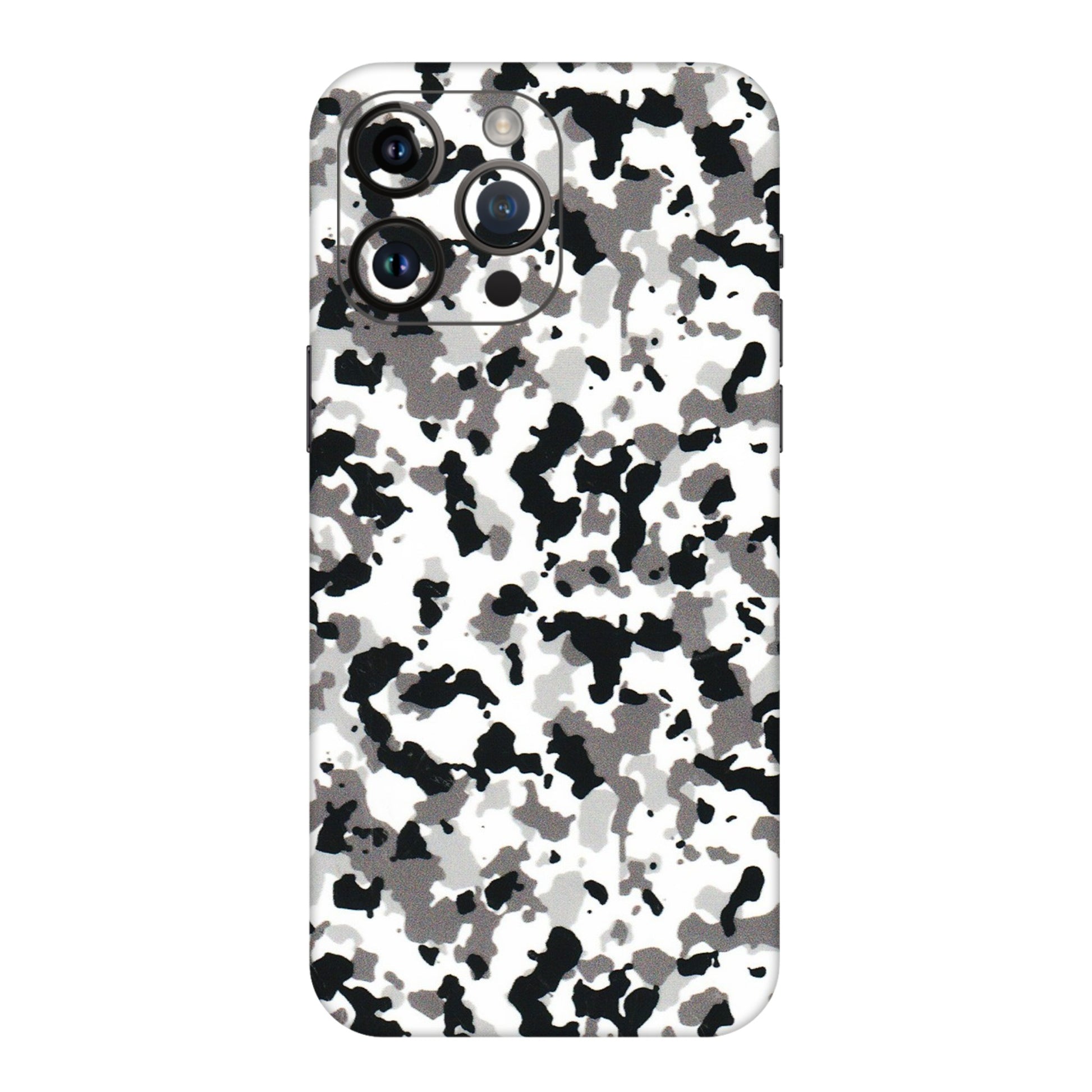Apple iPhone Skins (All Models) - White Black Camouflage - 3D Embossed Finish (L-18) iPhone 14 Pro Max