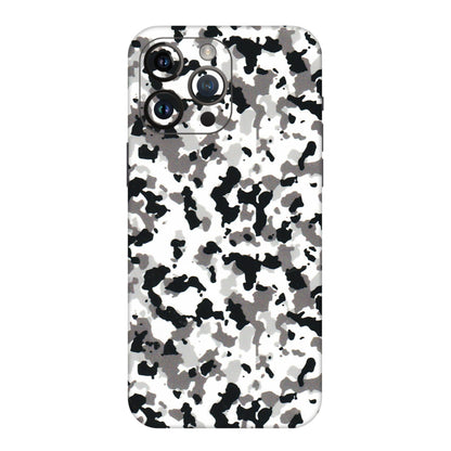 Apple iPhone Skins (All Models) - White Black Camouflage - 3D Embossed Finish (L-18) iPhone 14 Pro Max