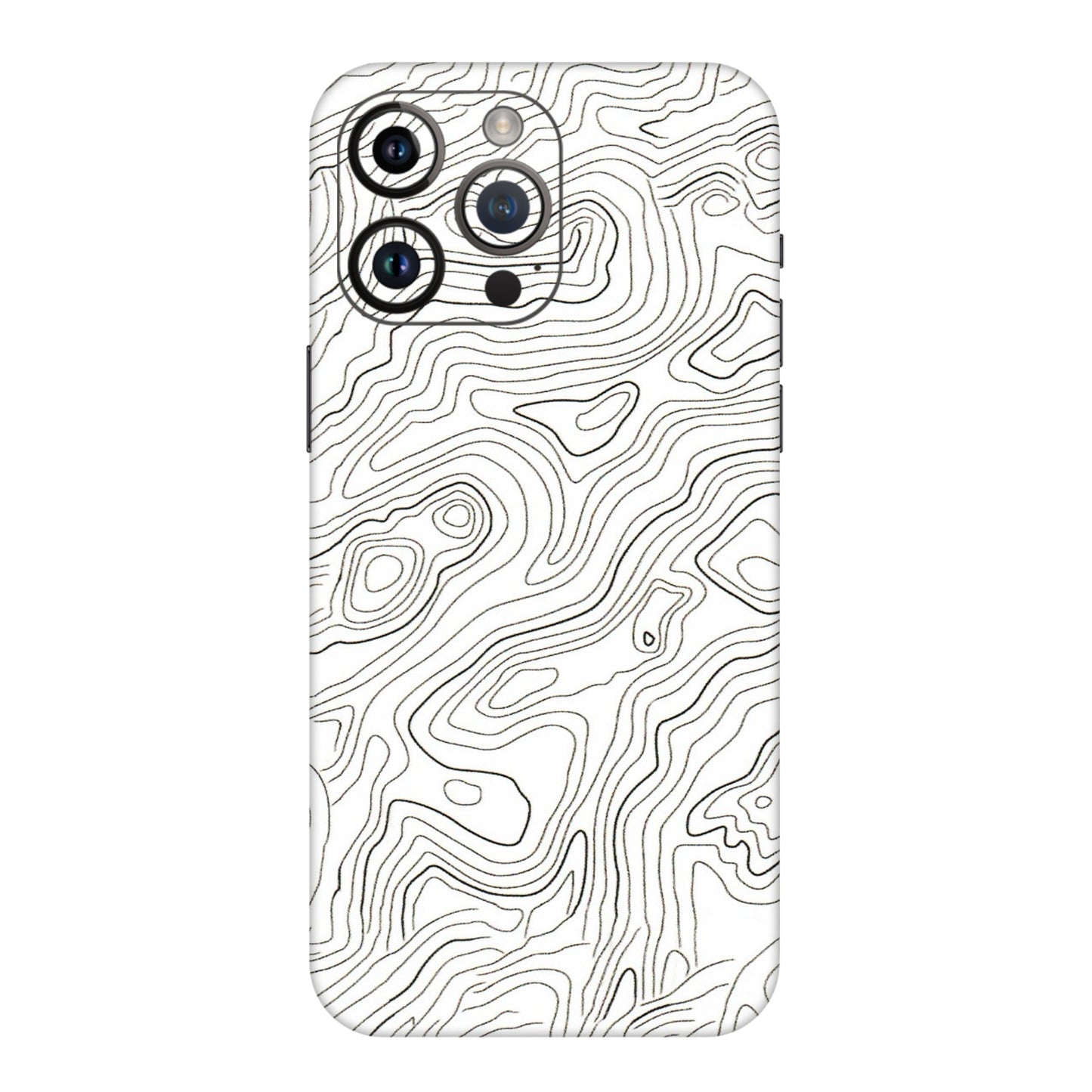 Apple iPhone Skins (All Models) - White Black Swirls - 3D Embossed Finish (L-219) iPhone 14 Pro Max