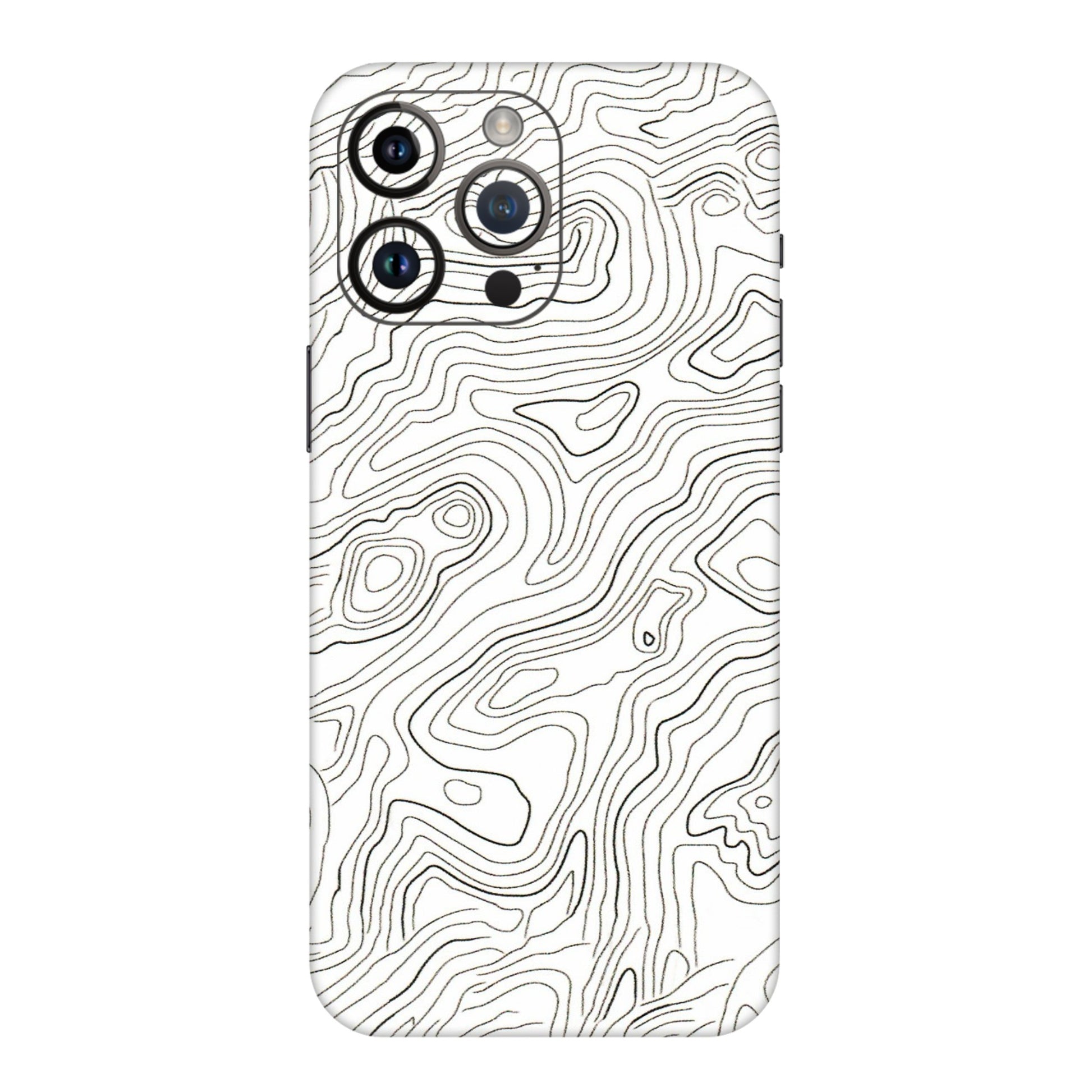 Apple iPhone Skins (All Models) - White Black Swirls - 3D Embossed Finish (L-219) iPhone 14 Pro Max